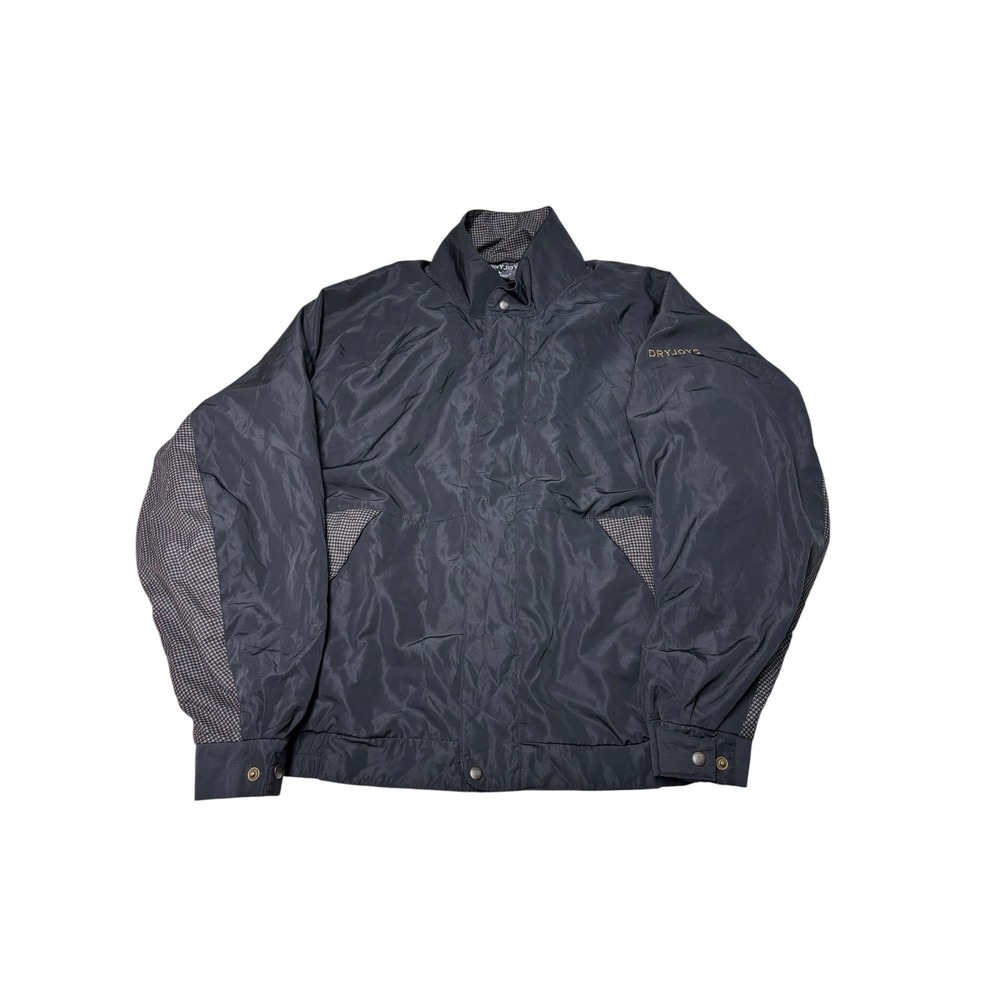 Vintage 90s  FootJoy DryJoys Golf‎ Jacket Mens XL Black Houndstooth Windbreaker